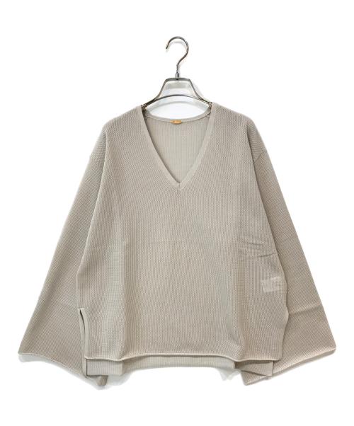 L'Appartement Lisiere（アパルトモンリジェール）L'Appartement Lisiere (アパルトモンリジェール) PIMA COTTON SILK VNECK KNIT ベージュ サイズ:-の古着・服飾アイテム