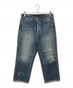 MADISON BLUEマディソンブルー）の古着「CRASHED SAROUEL PANTS DENIM」｜インディゴ