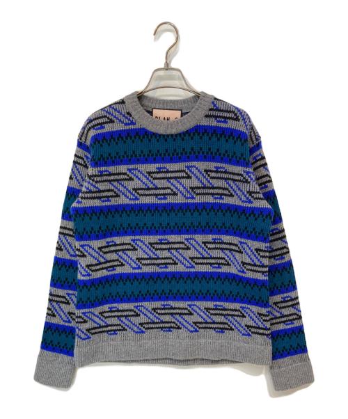PLAN C（プランシー）Plan C (プランシー) 総柄ニット ブルー サイズ:38の古着・服飾アイテム