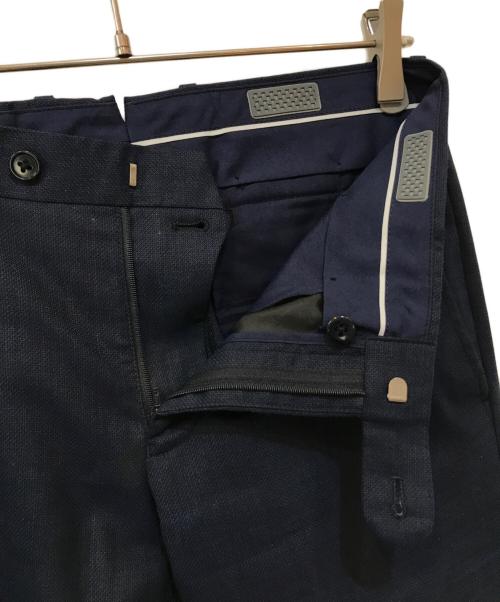 UNIVERSAL LANGUAGE（ユニバーサルランゲージ）UNIVERSAL LANGUAGE (ユニバーサルランゲージ) マイクロパターン／3ピースセットアップスーツ ネイビー サイズ:175㎝-8Drop(chest92cm waist78cm)の古着・服飾アイテム