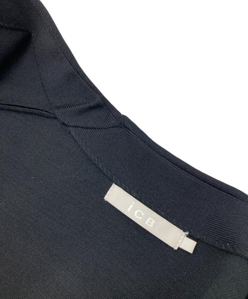 icB（アイシービー）icB (アイシービー) シンセティックヤーンスムース ニットジャケット ブラック サイズ:Sの古着・服飾アイテム