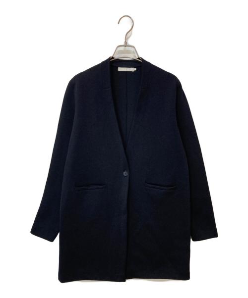 icB（アイシービー）icB (アイシービー) シンセティックヤーンスムース ロングニットジャケット ブラック サイズ:Sの古着・服飾アイテム