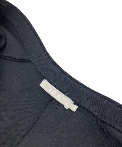 icB（アイシービー）icB (アイシービー) シンセティックヤーンスムース ロングニットジャケット ブラック サイズ:Sの古着・服飾アイテム