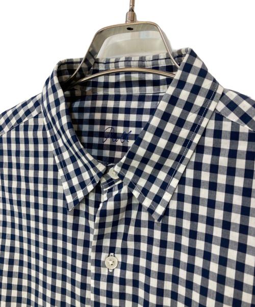 Porter Classic（ポータークラシック）Porter Classic (ポータークラシック) ROLL UP GINGHAM CHECK SHIRT ホワイト×ネイビー サイズ:Mの古着・服飾アイテム