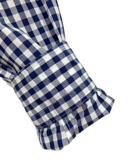Porter Classic（ポータークラシック）Porter Classic (ポータークラシック) ROLL UP GINGHAM CHECK SHIRT ホワイト×ネイビー サイズ:Mの古着・服飾アイテム