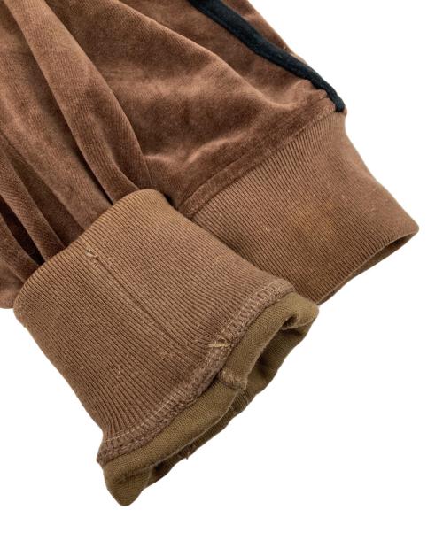 HOUSTON（ヒューストン）HOUSTON (ヒューストン) 刺繍ベロアスカジャン ブラウン サイズ:Lの古着・服飾アイテム