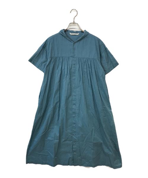 GRANDMA MAMA DAUGHTER（グランマママドーター）GRANDMA MAMA DAUGHTER (グランマママドーター) セーラーカラーギャザーワンピース ブルーの古着・服飾アイテム