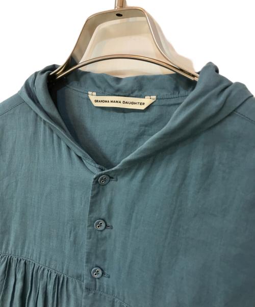 GRANDMA MAMA DAUGHTER（グランマママドーター）GRANDMA MAMA DAUGHTER (グランマママドーター) セーラーカラーギャザーワンピース ブルーの古着・服飾アイテム