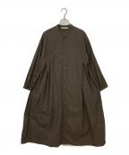 GRANDMA MAMA DAUGHTERグランマママドーター）の古着「バンドカラーシャツワンピース」｜ブラウン