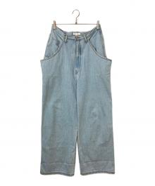 Ameri（アメリ）の古着「HIGH WAIST WIDE SUSPENDERS PANTS」｜インディゴ