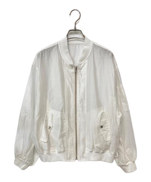DOUDOU（ドゥドゥ）DOUDOU (ドゥドゥ) シアーMA-1ブルゾン ホワイト サイズ:Fの古着・服飾アイテム
