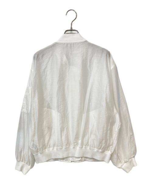 DOUDOU（ドゥドゥ）DOUDOU (ドゥドゥ) シアーMA-1ブルゾン ホワイト サイズ:Fの古着・服飾アイテム