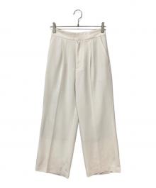 Noble（ノーブル）の古着「フロントタックソフトフレアーパンツ」｜アイボリー
