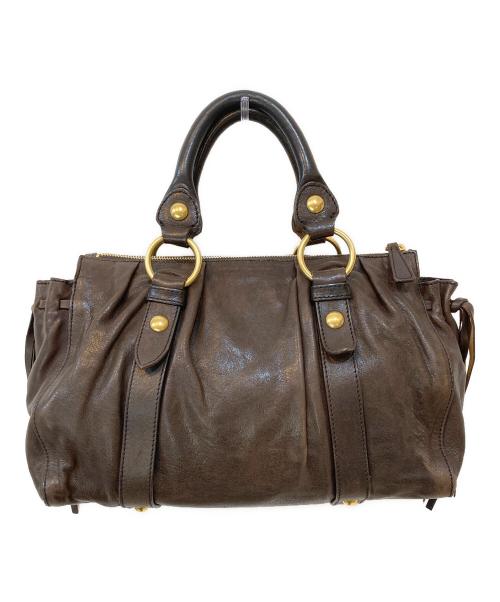 MIU MIU（ミュウミュウ）MIU MIU (ミュウミュウ) ハンドバッグ ブラウン サイズ:-の古着・服飾アイテム