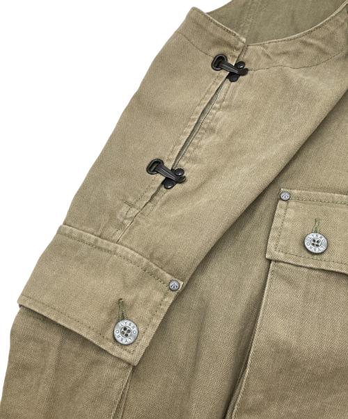 NIGEL CABOURN（ナイジェルケーボン）NIGEL CABOURN (ナイジェルケーボン) LYBRO NAVAL DUNGAREE HERRINGBONE OVERALL オリーブ サイズ:46の古着・服飾アイテム