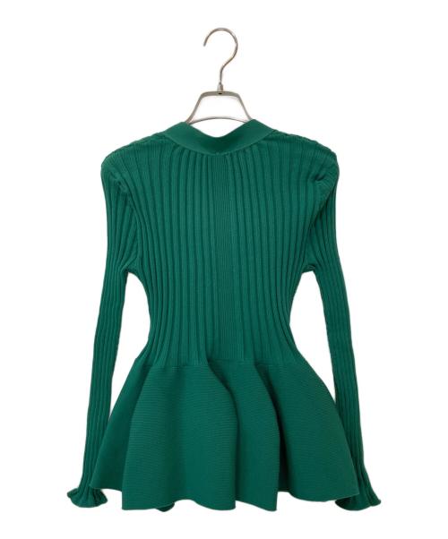 CFCL（シーエフシーエル）CFCL (シーエフシーエル) Pottery ペプラム カーディガン グリーン サイズ:1の古着・服飾アイテム