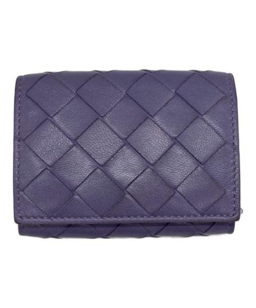 BOTTEGA VENETA（ボッテガベネタ）BOTTEGA VENETA (ボッテガベネタ) イントレチャート 3つ折り財布 パープル サイズ:-の古着・服飾アイテム