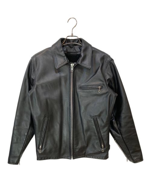 Schott（ショット）Schott (ショット) 襟付きシングルライダース ブラック サイズ:36の古着・服飾アイテム