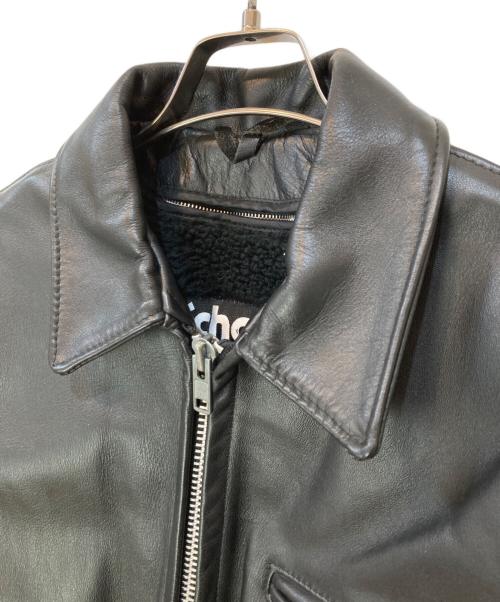 Schott（ショット）Schott (ショット) 襟付きシングルライダース ブラック サイズ:36の古着・服飾アイテム