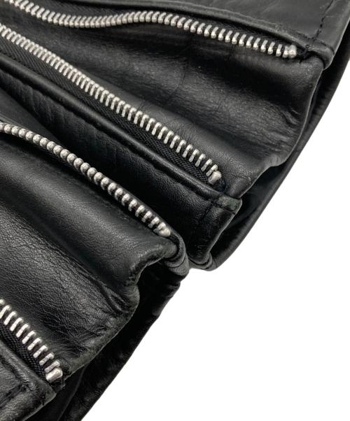 Schott（ショット）Schott (ショット) 襟付きシングルライダース ブラック サイズ:36の古着・服飾アイテム