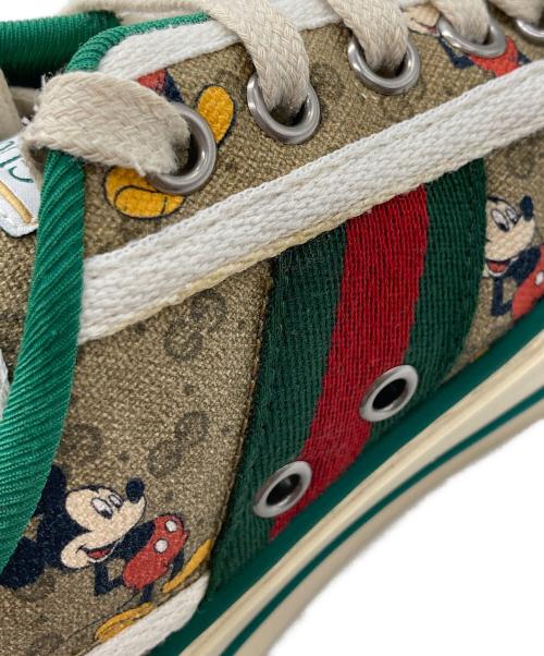 GUCCI（グッチ）GUCCI (グッチ) DISNEY (ディズニー) Tennis 1977 ローカットスニーカー ブラウン サイズ:37の古着・服飾アイテム
