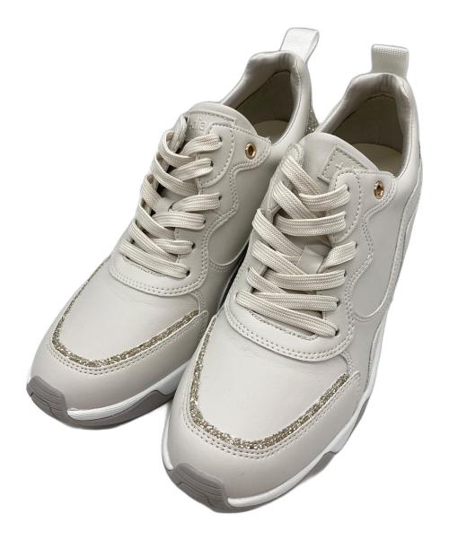 DIANA（ダイアナ）DIANA (ダイアナ) グリッター ヒールアップスニーカー ベージュ サイズ:US7.5の古着・服飾アイテム