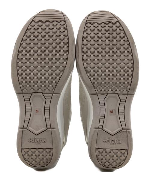 DIANA（ダイアナ）DIANA (ダイアナ) グリッター ヒールアップスニーカー ベージュ サイズ:US7.5の古着・服飾アイテム