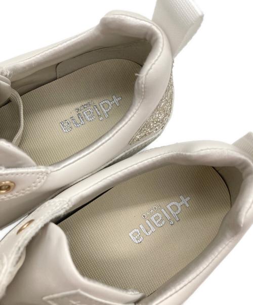 DIANA（ダイアナ）DIANA (ダイアナ) グリッター ヒールアップスニーカー ベージュ サイズ:US7.5の古着・服飾アイテム