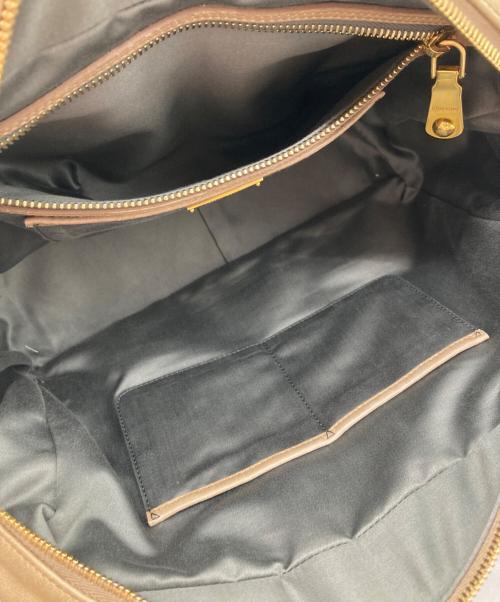 MIU MIU（ミュウミュウ）MIU MIU (ミュウミュウ) BAULETTO ハンドステッチギャザー ミニボストンバッグ ベージュ サイズ:-の古着・服飾アイテム