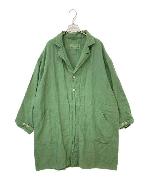 Veritecoeur（ヴェリテクール）Veritecoeur (ヴェリテクール) ベルギーリネンコート グリーン サイズ:Fの古着・服飾アイテム