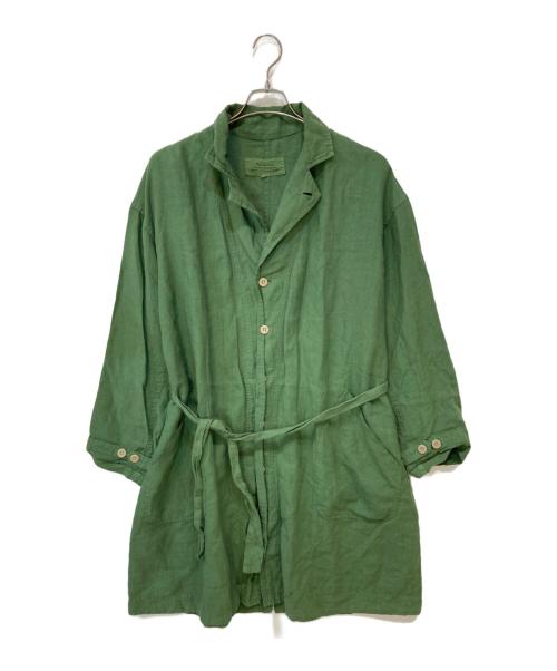 Veritecoeur（ヴェリテクール）Veritecoeur (ヴェリテクール) ベルギーリネンコート グリーン サイズ:Fの古着・服飾アイテム