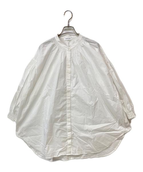 TENER AULA（テナアウラ）TENER AULA (テナアウラ) Heavenly (ヘブンリー) 80s タイプ ライター シャーリング ブラウス ホワイト サイズ:-の古着・服飾アイテム