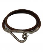 HERMESエルメス）の古着「ジャンボチョーカー」｜ブラウン×シルバー