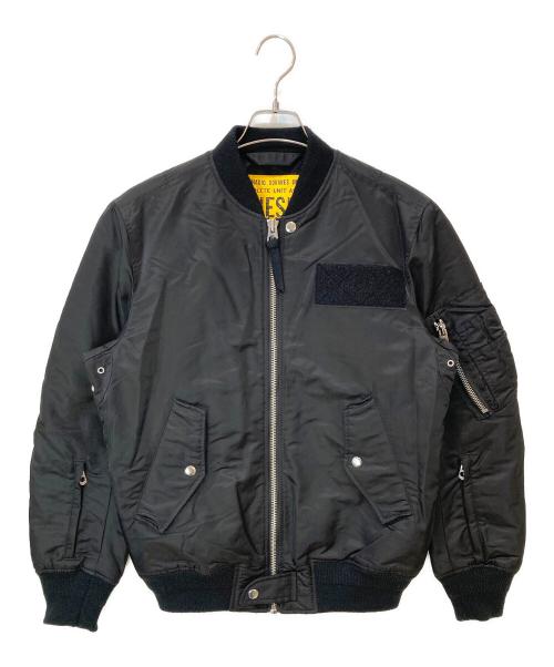 DIESEL（ディーゼル）DIESEL (ディーゼル) J-TANKER ボンバージャケット ブラック サイズ:Sの古着・服飾アイテム
