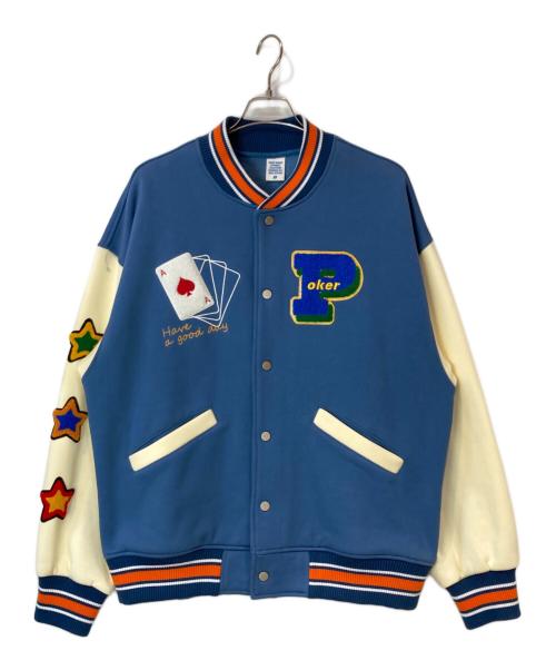 NEW WAVE STREET CULTURE DESIGN BY INFLATION（インフレーション）NEW WAVE STREET CULTURE DESIGN BY INFLATION (インフレーション) スタジャン ブルー サイズ:XLの古着・服飾アイテム