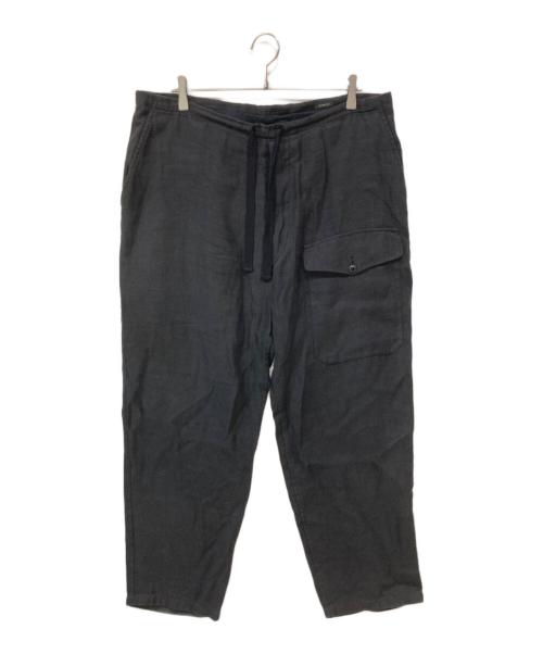 COMOLI（コモリ）COMOLI (コモリ) リネン起毛 ドローストリングパンツ ブラック サイズ:1の古着・服飾アイテム