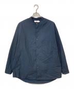 Graphpaperグラフペーパー）の古着「BROAD OVERSIZED L/S BAND COLLAR SHIRT」｜グレー
