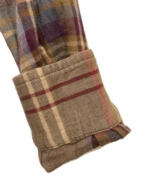 POLO RALPH LAUREN（ポロ・ラルフローレン）POLO RALPH LAUREN (ポロ・ラルフローレン) ウエストベルトチェックシャツワンピース ベージュの古着・服飾アイテム