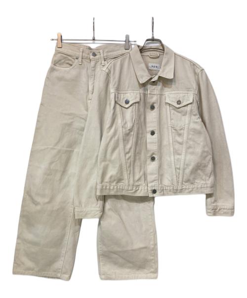 epa（エパ）epa (エパ) BIG JOHN (ビッグジョン) デニムセットアップ ベージュ サイズ:JKT:FS PT:25の古着・服飾アイテム