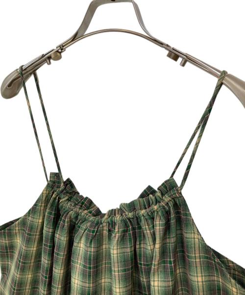 CIAOPANIC（チャオパニック）CIAOPANIC (チャオパニック) チェックギャザーキャミワンピース グリーン サイズ:Mの古着・服飾アイテム