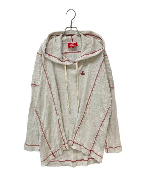 Vivienne Westwood RED LABEL（ヴィヴィアンウエストウッドレッドレーベル）Vivienne Westwood RED LABEL (ヴィヴィアンウエストウッドレッドレーベル) オーブ刺繍 ワッフルプルオーバーパーカー グレー サイズ:00の古着・服飾アイテム