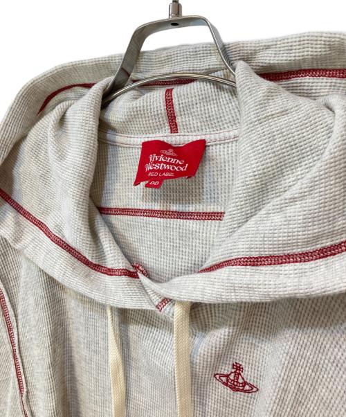 Vivienne Westwood RED LABEL（ヴィヴィアンウエストウッドレッドレーベル）Vivienne Westwood RED LABEL (ヴィヴィアンウエストウッドレッドレーベル) オーブ刺繍 ワッフルプルオーバーパーカー グレー サイズ:00の古着・服飾アイテム