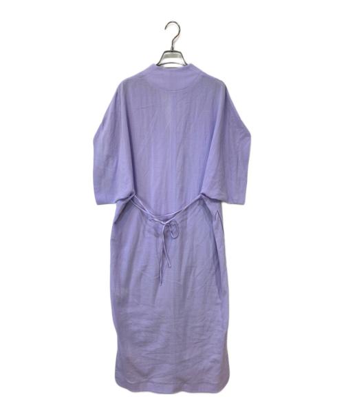 Mame Kurogouchi（マメクロゴウチ）Mame Kurogouchi (マメクロゴウチ) Crepe Deep V-Neck Dress パープル サイズ:2の古着・服飾アイテム