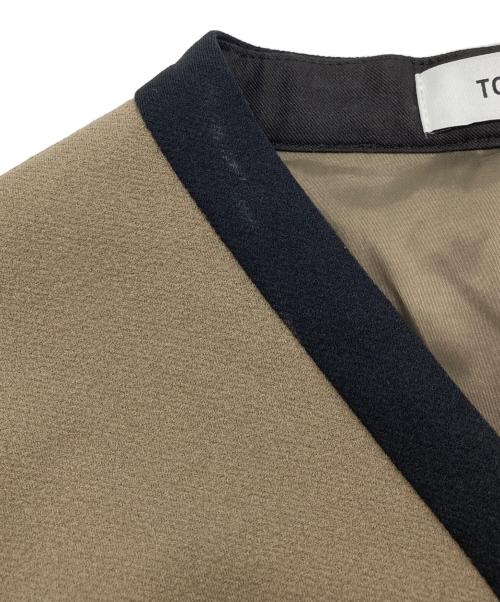 TONAL（トーナル）TONAL (トーナル) バイカラーパールボタンワンピース ブラウン サイズ:38の古着・服飾アイテム