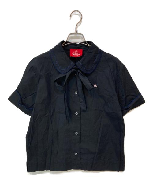 Vivienne Westwood RED LABEL（ヴィヴィアンウエストウッドレッドレーベル）Vivienne Westwood RED LABEL (ヴィヴィアンウエストウッドレッドレーベル) レースラウンドカラー ボウタイ付シャツ ブラック サイズ:00の古着・服飾アイテム