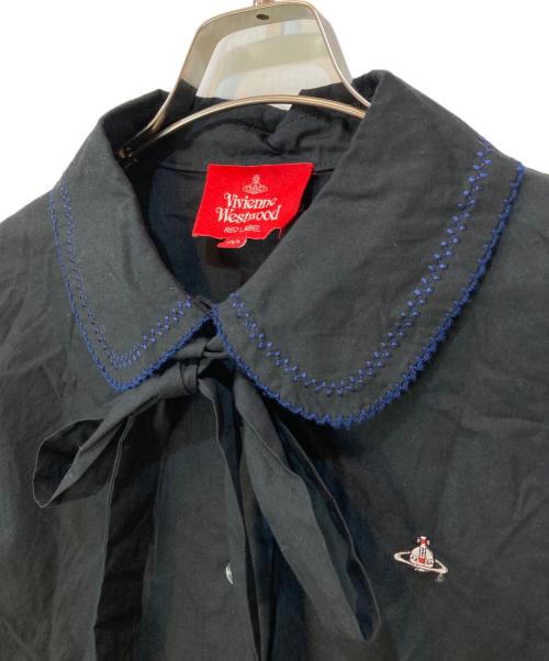 Vivienne Westwood RED LABEL（ヴィヴィアンウエストウッドレッドレーベル）Vivienne Westwood RED LABEL (ヴィヴィアンウエストウッドレッドレーベル) レースラウンドカラー ボウタイ付シャツ ブラック サイズ:00の古着・服飾アイテム