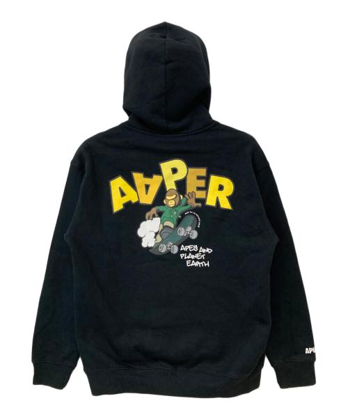 Aape BY A BATHING APE（エーエイプ バイ アベイシングエイプ）Aape BY A BATHING APE (エーエイプ バイ アベイシングエイプ) AAPER ALFA HOODIE ブラック サイズ:Mの古着・服飾アイテム