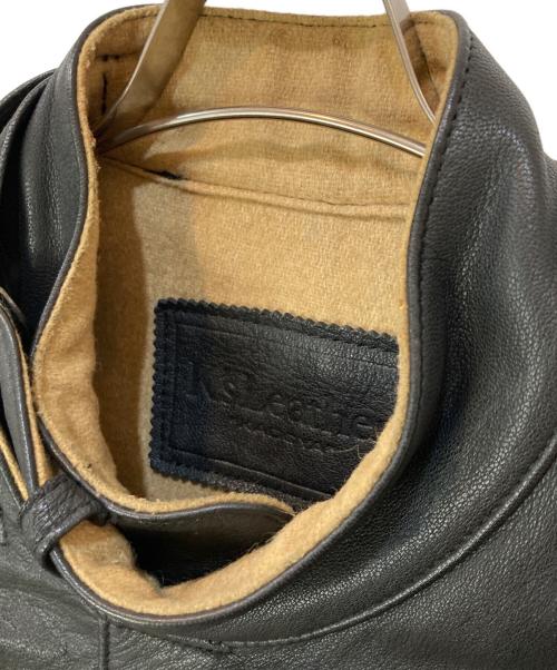 KADOYA（カドヤ）KADOYA (カドヤ) K'S LEATHER (ケーズレザー) Swedish motorcycle jacket スウェーデン軍モーターサイクルジャケット ブラック サイズ:LLの古着・服飾アイテム
