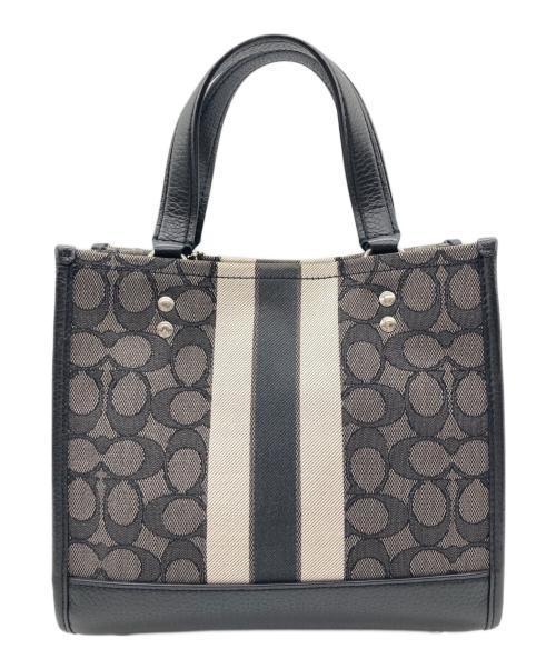 COACH（コーチ）COACH (コーチ) デンプシー トート 22 シグネチャー ジャカード ウィズ ストライプ アンド コーチ パッチ ブラック サイズ:-の古着・服飾アイテム
