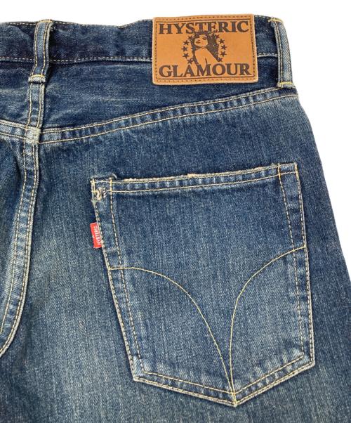 Hysteric Glamour（ヒステリックグラマー）Hysteric Glamour (ヒステリックグラマー) RW CLASH加工 スリムストレートデニムパンツ インディゴ サイズ:28の古着・服飾アイテム